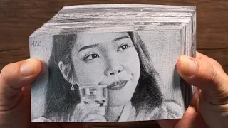 Watch Me Draw Flipbook IU in 30 days - DP ART DRAWING