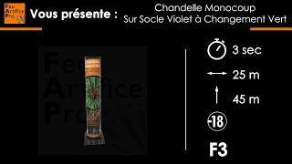 FAP - Chandelle Monocoup Sur Socle Violet à Changement Vert