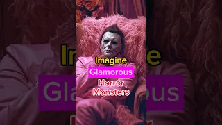 Ai creates glamorous horror monsters! #ai #aiart #art #midjourney #glam #pink #horror #movie #shorts