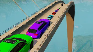 Small to Giant Cars vs Giant Ramp in BeamNG Drive Mods!