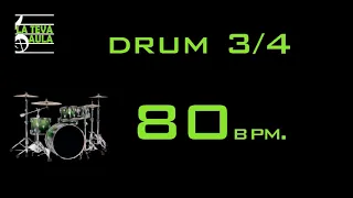 80 BPM - 3/4 DRUM TRACK - ROCK