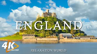 FLYING OVER ENGLAND 4K UHD - Relaxing Music Along With Beautiful Nature Videos - Natural Landscape