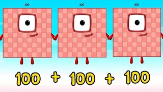 ADDING GIANT NUMBERBLOCKS BY 100 | ADDITION | LEARN TO COUNT hello george