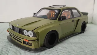 1:18 scale build, custom widebody 'BMW E30' packed with a 'Twin-Turbo RB26 DETT' engine.