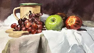 Watercolor Live - painting still-life