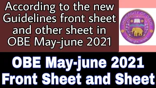 Front & Other Sheets Important Details for OBE May-june 2021 || DU: SOL/NCWEB/Regular Final Year/Sem