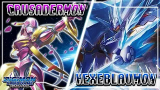 Digimon Card Game : Crusadermon (Yellow) VS Hexeblaumon (Blue)