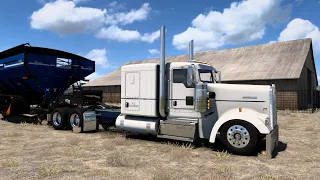 Kenworth W900 - (Moving Huge Farm Equipment) - American Truck Simulator