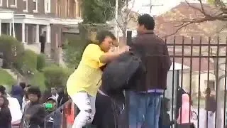 Baltimore mom tries to stop son from rioting