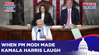 Kamala Harris Bursts Into Laughter After PM Modi Said This While Addressing US Congress | World News