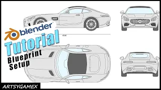 Setup Car Blueprint in blender in just 5 minutes - Mercedes AMG GT Tutorial (Part - 1)