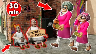 Rich Scary Teacher vs Poor Granny - funny horror animation (30 minutes with Granny)