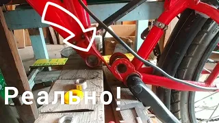 🚴Заменяем шарнир двух подвеса маятника велосипеда задней вилки на ось с пром подшибниками. Люфта нет