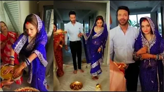 Ankita Lokhande Griha Pravesh Ceremony in Sasural with Husband Vicky Jain