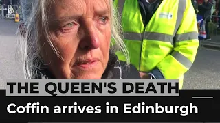 Queen Elizabeth II’s cortege arrives in Edinburgh