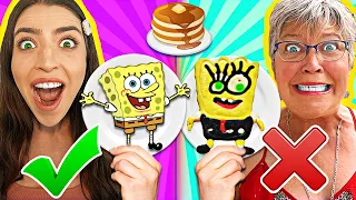 PANCAKE ART CHALLENGE!! Learn How To Make Spongebob, Spiderman, The Hulk & Marvel Superheroes DIY!