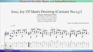 Jesu, Joy Of Man's Desiring (Cantata No.147) - J.S. Bach - arr for Classical Guitar with TABs