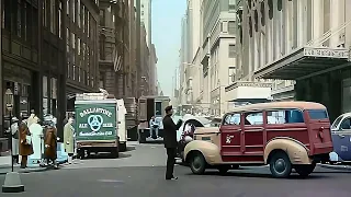 1940s - Views of New York in color [60fps, Remastered] w/sound design added