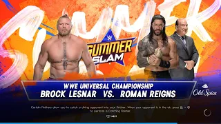 WWE 2K22 Gameplay Brock Lesnar vs Roman Reigns Universal Championship Last Man Standing Summerslam