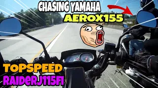 RAIDERJ115fi vs AEROX155 | CHASING YAMAHA AEROX ALONG McArthur Highway | TOPSPEED