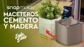 🌱 MACETERO con CEMENTO y MADERA / impresión 3d y CNC / Snapmaker A350