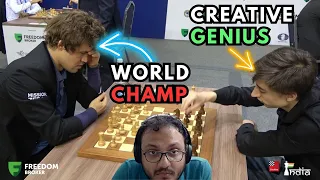 Dubov's amazing knight manoeuvre against Magnus Carlsen | Commentary by Sagar | World Rapid 2022