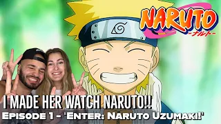 GIRLFRIEND'S FIRST EVER REACTION TO NARUTO EPISODE 1!! NARUTO LEARNS MULTI-SHADOW CLONE JUTSU!