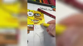 Cartoon vs Realism Drawing Of SpongeBob!!!