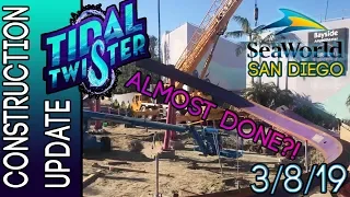 TRACK WORK ALMOST DONE?! | Tidal Twister Construction Update 3/8/19 | SeaWorld San Diego New Coaster