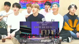 bts reaction to blackpink " play with fire + as if it's your last + stay " rehearsal ( fanmade )