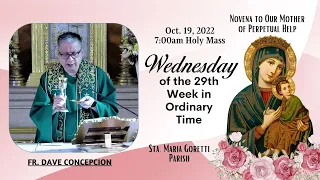 Oct. 19, 2022  | Rosary and  7:00am Holy Mass on Wednesday on the 29th Week in Ordinary Time