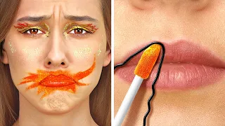 COOL BEAUTY HACKS TO SPEED UP YOUR DAILY ROUTINE || 3D Pen Funny Makeup Tricks By 123GO! Genius