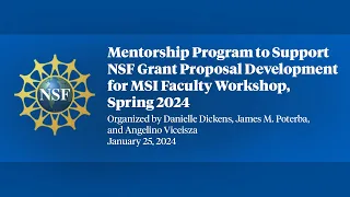 2024 Mentorship Program to Support NSF Grant Proposal Development for MSI Faculty Workshop