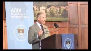 The Prince of Wales gives a keynote environmental speech at Cape Town University