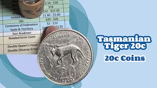 Tasmanian Tiger 20c + Hunt For Rare Coins (20c Coins)