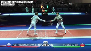 European Championships 2019 Women Sabre Team T08 RUS vs GER