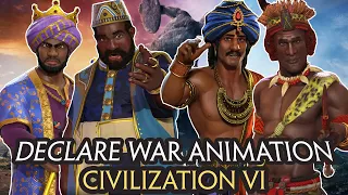 DECLARE WAR ANIMATION & DIALOGUE QUOTE COMPILATION BY ALL LEADERS - CIVILIZATION VI (SORT BY LEADER)