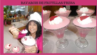 RICO Y FACIL BAVAROIS DE FRUTILLAS / FRESAS CON SOLO 2 INGREDIENTES!!!!