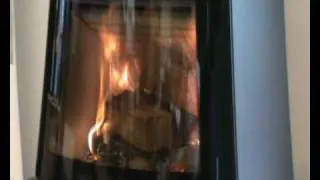 Hwam 3320 woodburning stove burning and operating