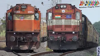 Twin ALCo's Melodious CHUGGING SOUND + Smoking | WDM3D + WDM3A + WDG3A | Indian Railways