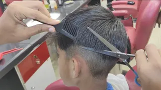 ASMR Sloop haircut with scissors #alrayaanhairstudio