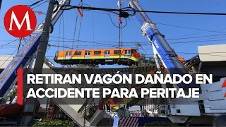 Trasladan vagón involucrado en colapso de la línea 12 del metro