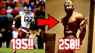 How I Gained 55 pounds of muscle Natural Transformation | D1 football player to bodybuilder