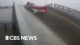 Motorcyclist crashes trying to beat rising drawbridge