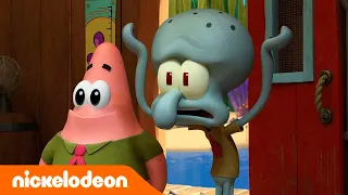 Kamp Koral | Patrick dan Squidward harus selamat di malam hari!  | Nickelodeon Bahasa