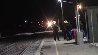 Amtrak 6 makes its scheduled stop at Ft Morgan CO  24 Apr 2024