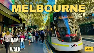 Melbourne CBD summer walk 4K |Melbourne walk 4K