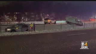 Icy and snowy roads cause multiple crashes along Mass Pike