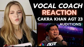 Vocal Coach|Reacts  Cakra Khan'  | Auditions | AGT 2023