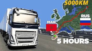 ETS2 Longest Road Train Delivery - Morocco to Russia | Euro Truck Simulator 2